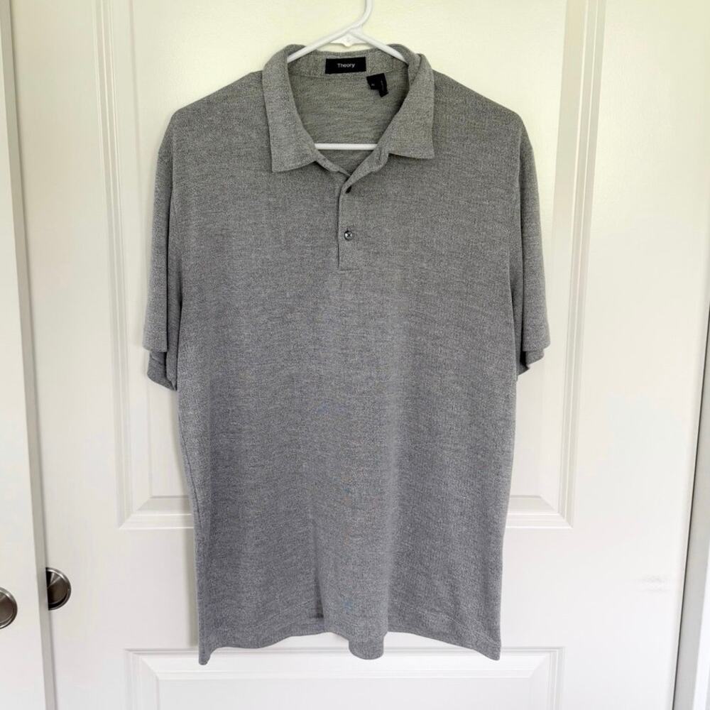 Theory Modal Blend Bron C Anemone Polo Shirt Gray XL